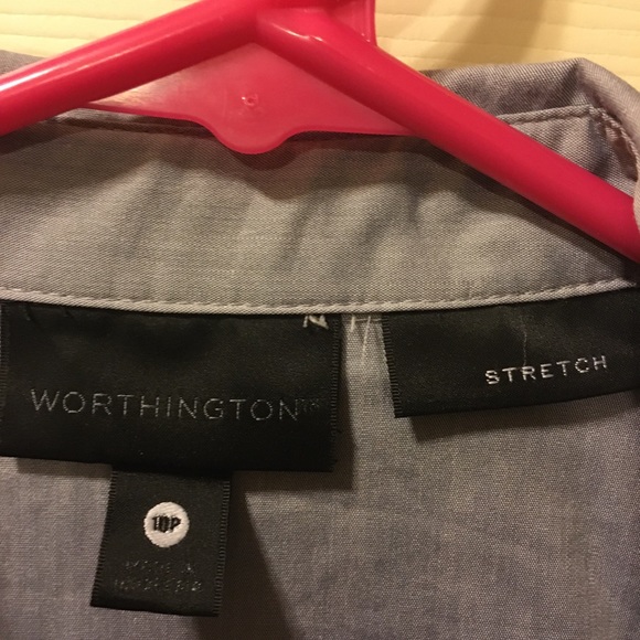Worthington Stretch Long Sleeve Button Down Dress Shirt - Picture 2 of 3